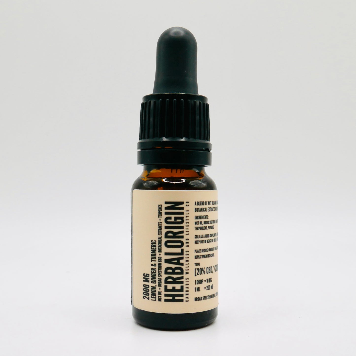 LEMON, GINGER & TURMERIC 2000MG [20%] Broad Spectrum CBD Oil w/ MCT 10ml