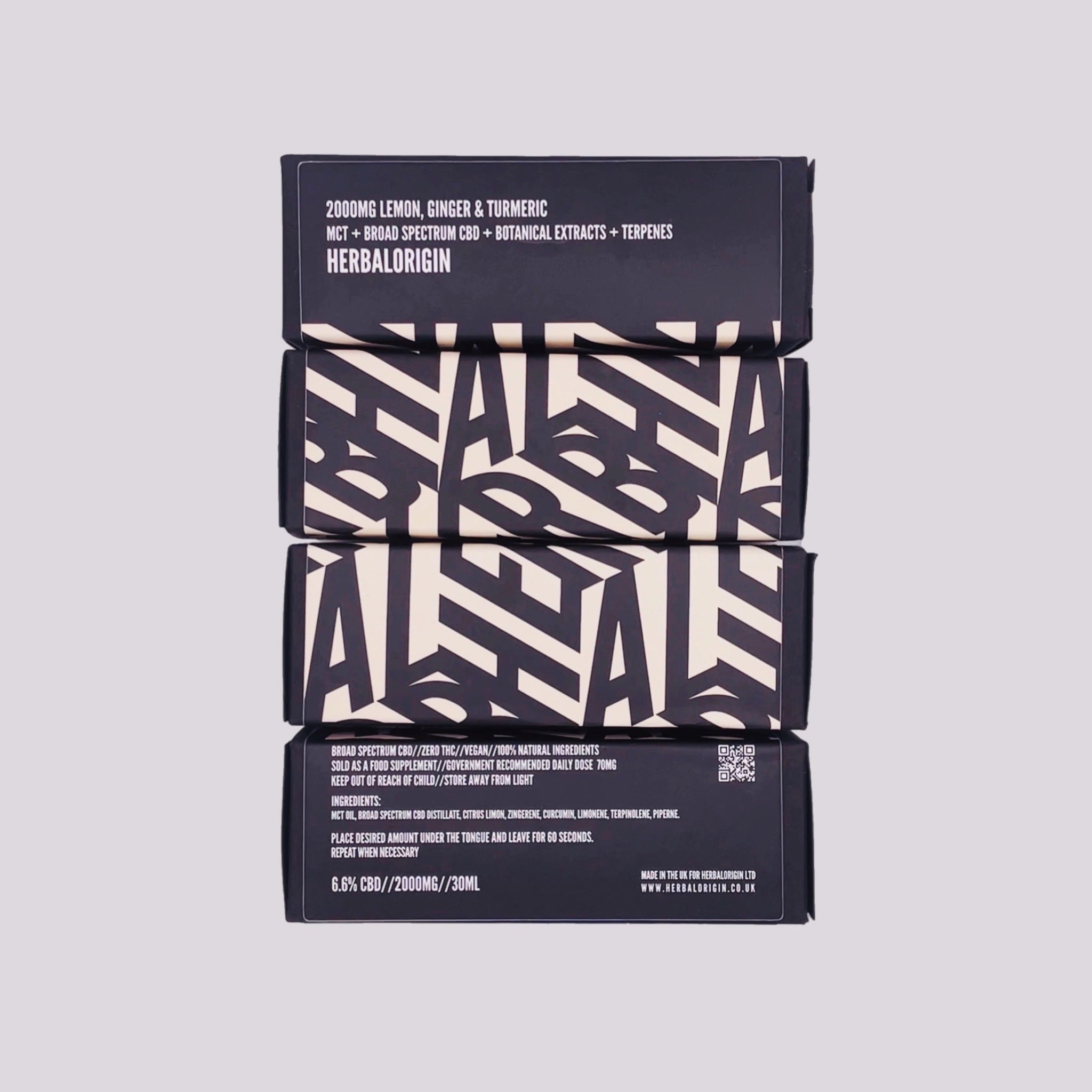 LEMON, GINGER & TURMERIC 2000MG Broad Spectrum CBD Oil w/ MCT 30ml + Terpenes